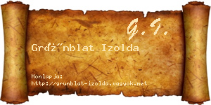 Grünblat Izolda névjegykártya